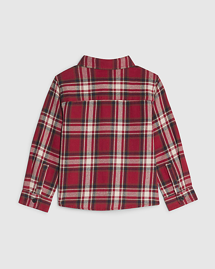 Mini Boys Red Check Shirt