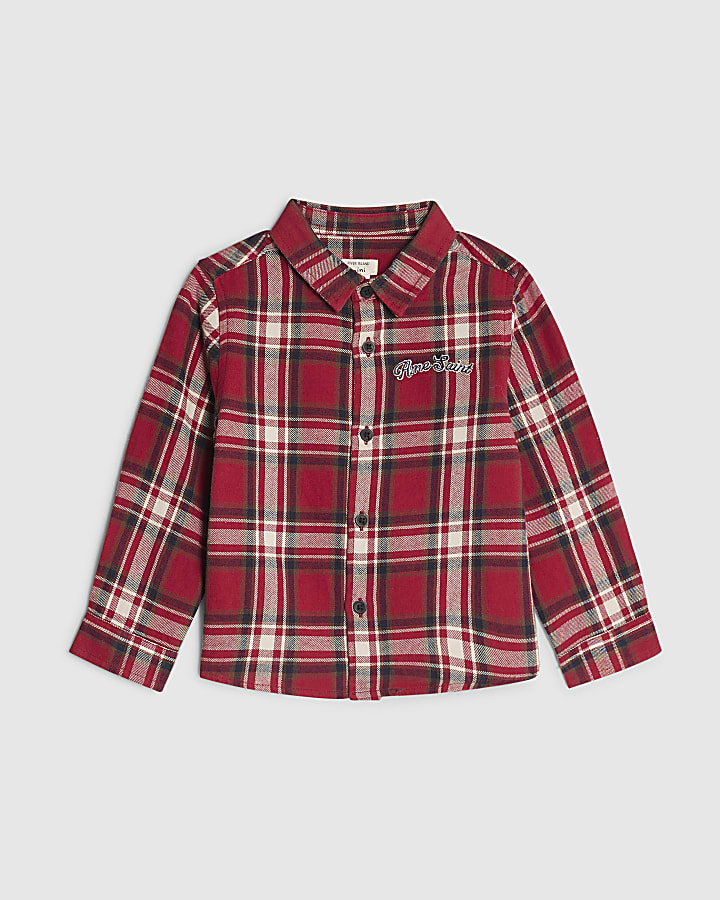 Mini Boys Red Check Shirt