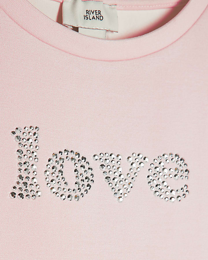 Girls Pink Premium T-Shirt And Joggers Set