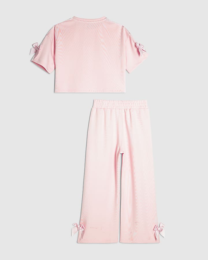 Girls Pink Premium T-Shirt And Joggers Set