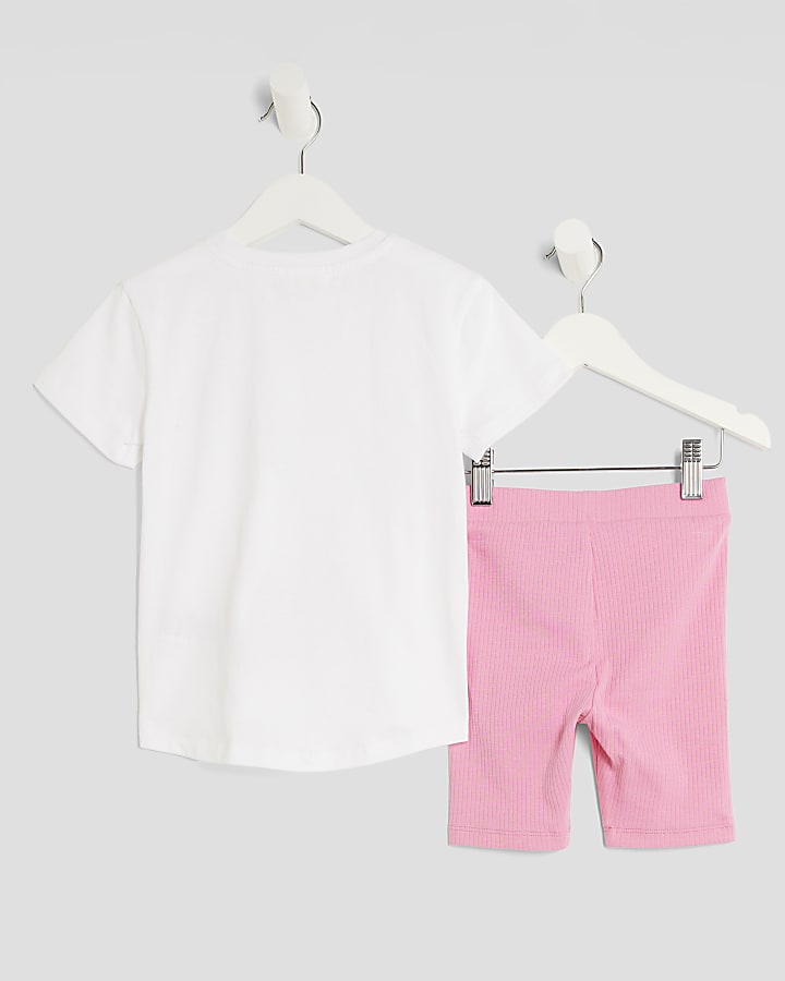 Mini Girls White VIP Pass T-Shirt Set