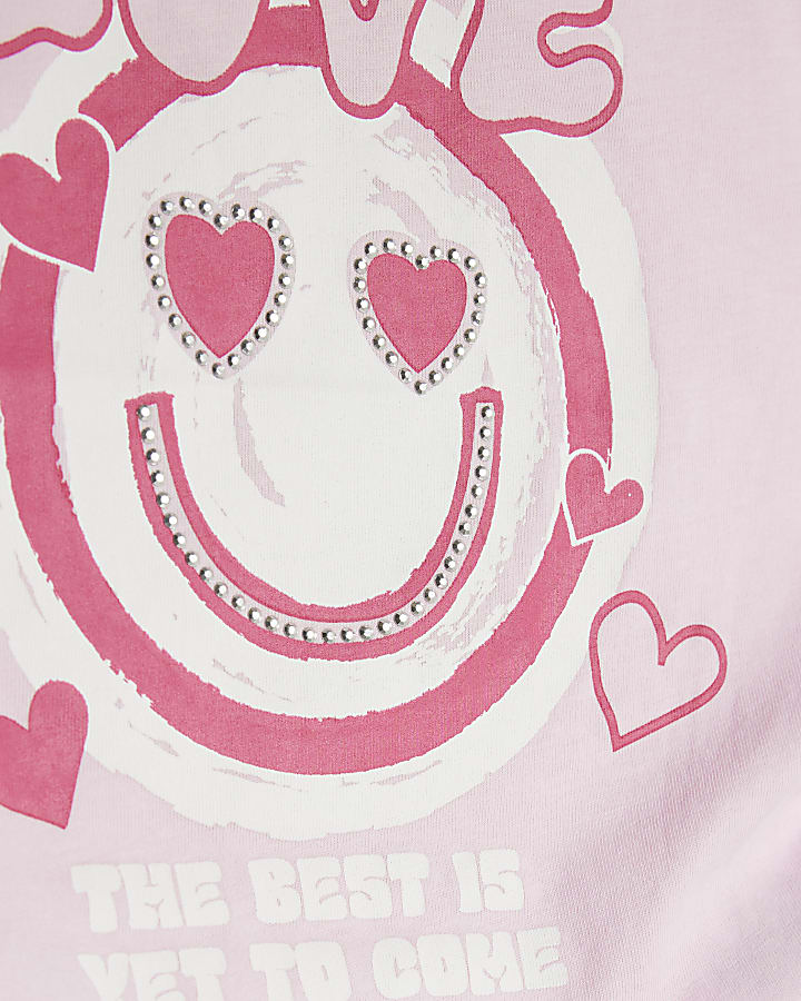 Girls Cream Love Smiley Face Set