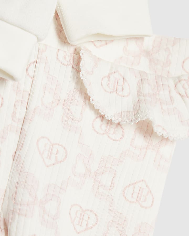 Baby Girls Cream Collar Bow Sweatshirt Set