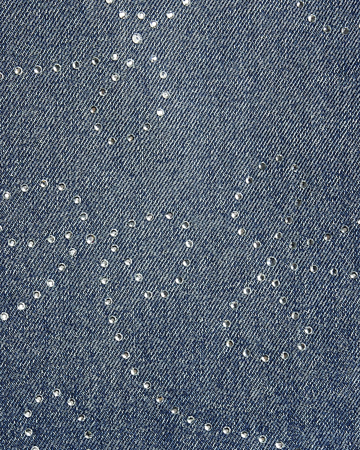 Girls Bow Diamante Wide Leg Jeans