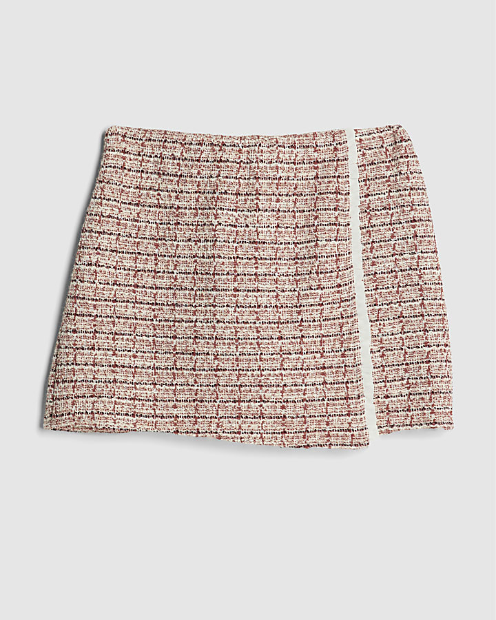 Girls Pink Boucle Skort