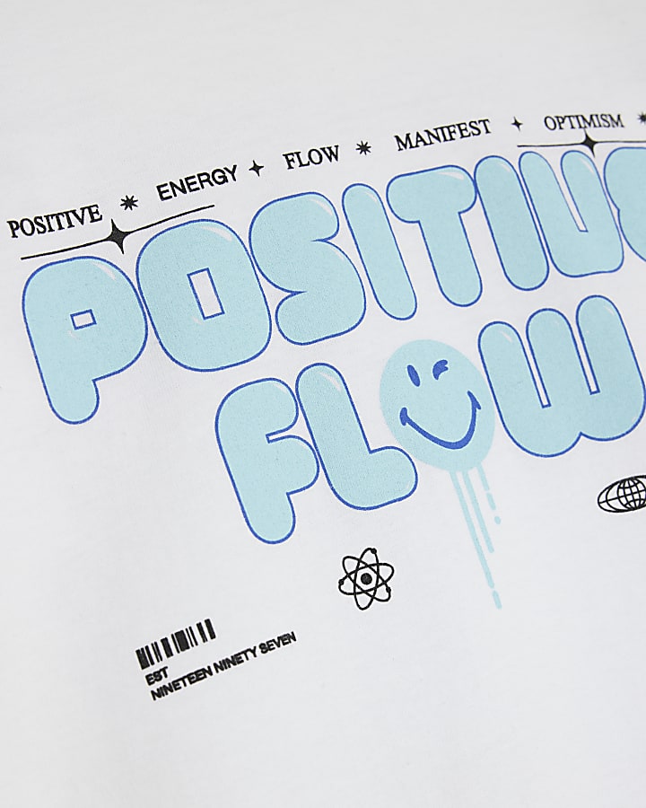 Boys White SmileyWorld® Positive Flow T-Shirt