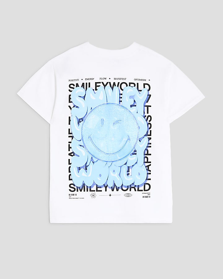 Boys White SmileyWorld® Positive Flow T-Shirt