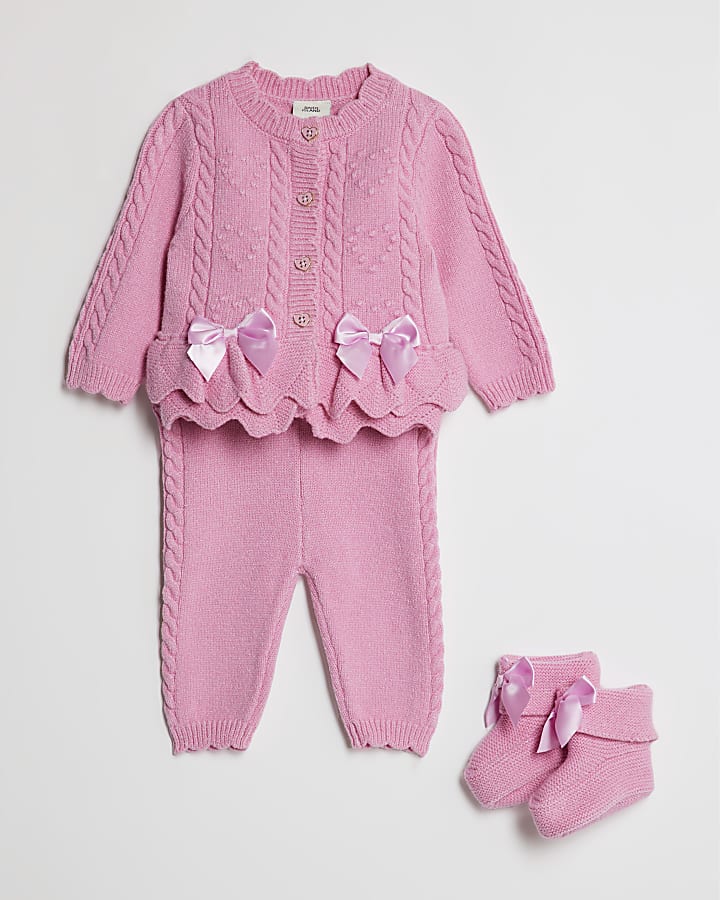 Baby Girls Pink Cardigan Gift Set