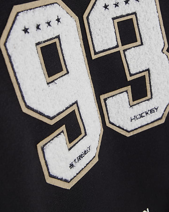 Mini Boys Black 93 Hockey Sweatshirt