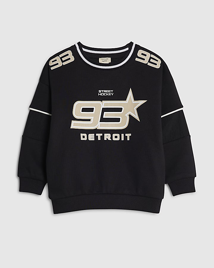 Mini Boys Black 93 Hockey Sweatshirt
