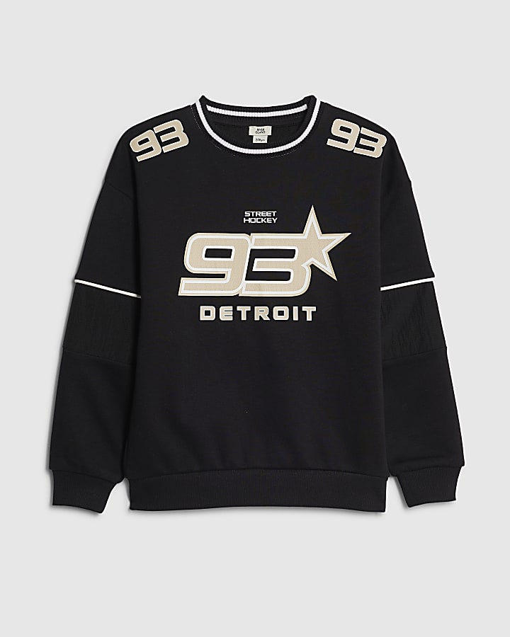 Boys Black 93 Hockey Sweatshirt