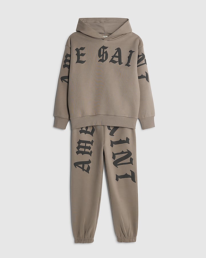 Boys Brown Ame Saint Hoodie Set