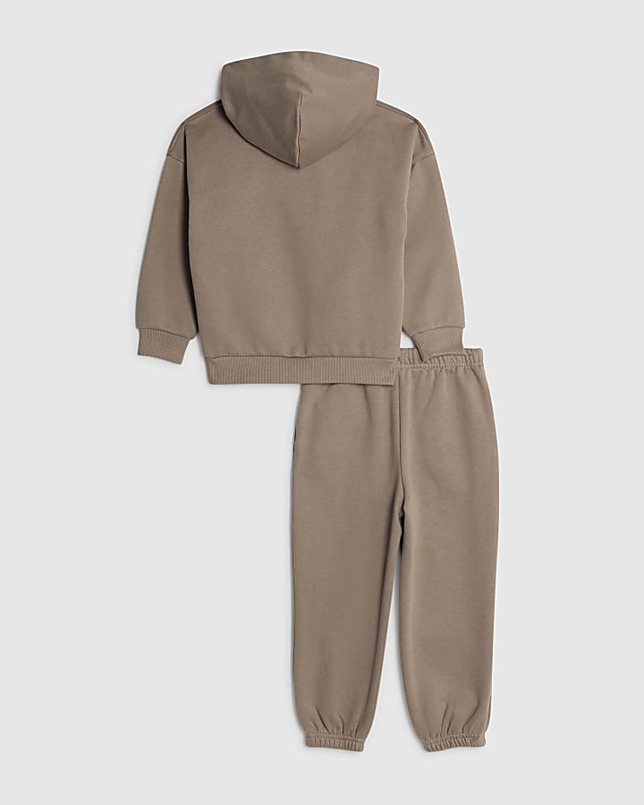 Mini Boys Brown Ame Saint Hoodie Set