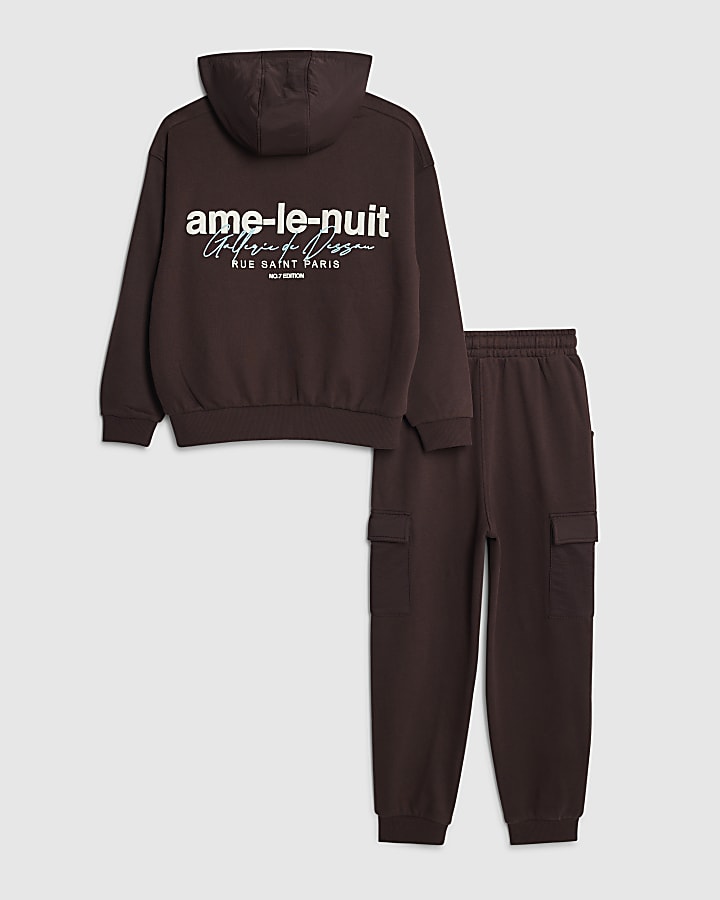 Boys Red Ame Le Nuit Hoodie Set