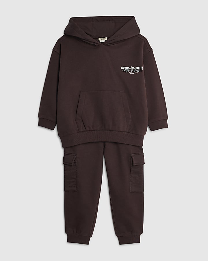 Mini Boys Red Ame Le Nuit Hoodie Set