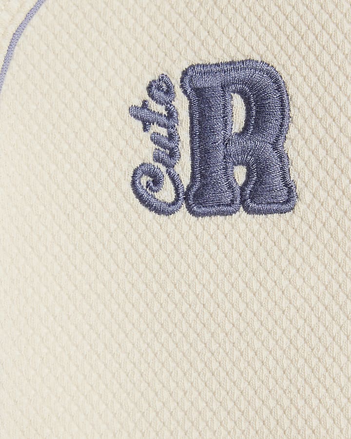 Baby Boys Cream Baseball Top Set