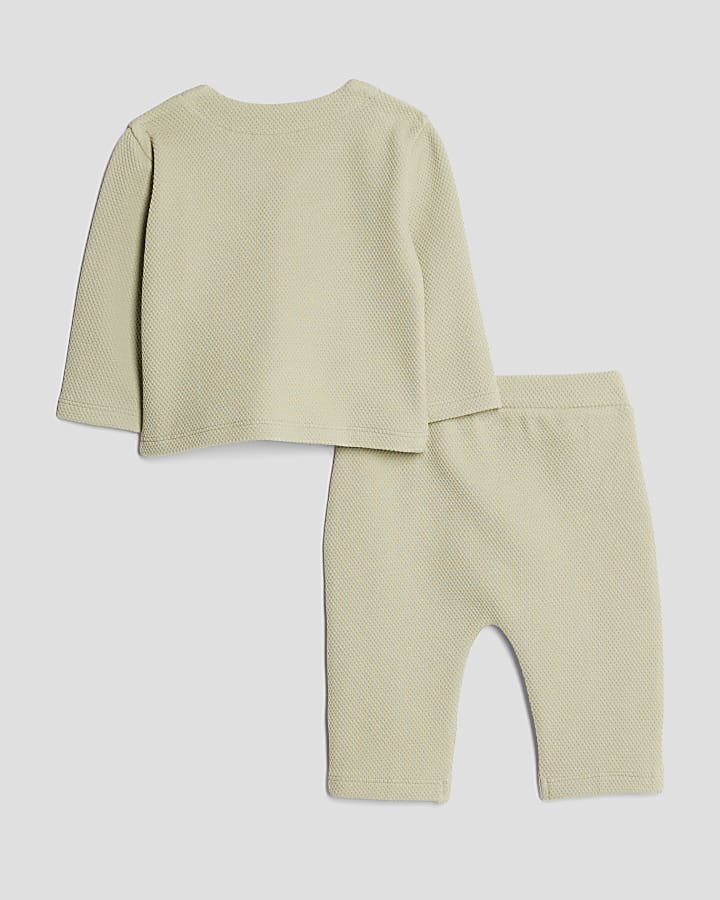 Baby Boys Khaki Baseball Top Set