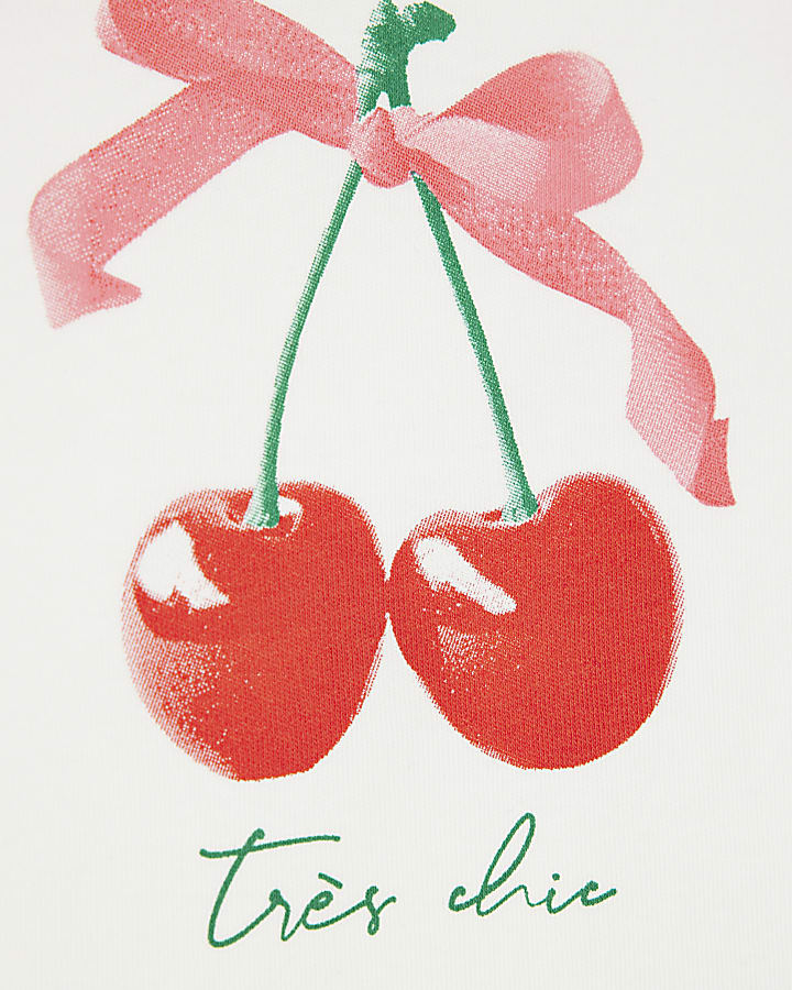 Baby Girls Ecru Cherry Bodysuit Set