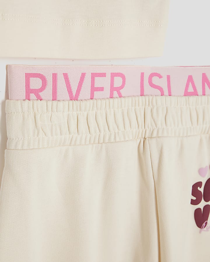 Girls Cream Sassy Vibes T-Shirt Set