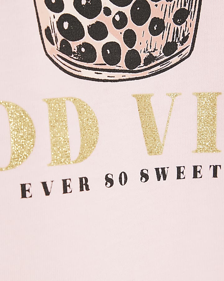 Girls Pink Bubble Queen T-Shirt