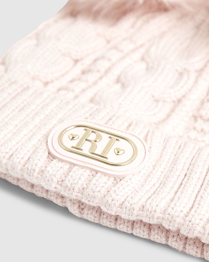 Baby Girls Pink Beanie 3 Piece Bundle