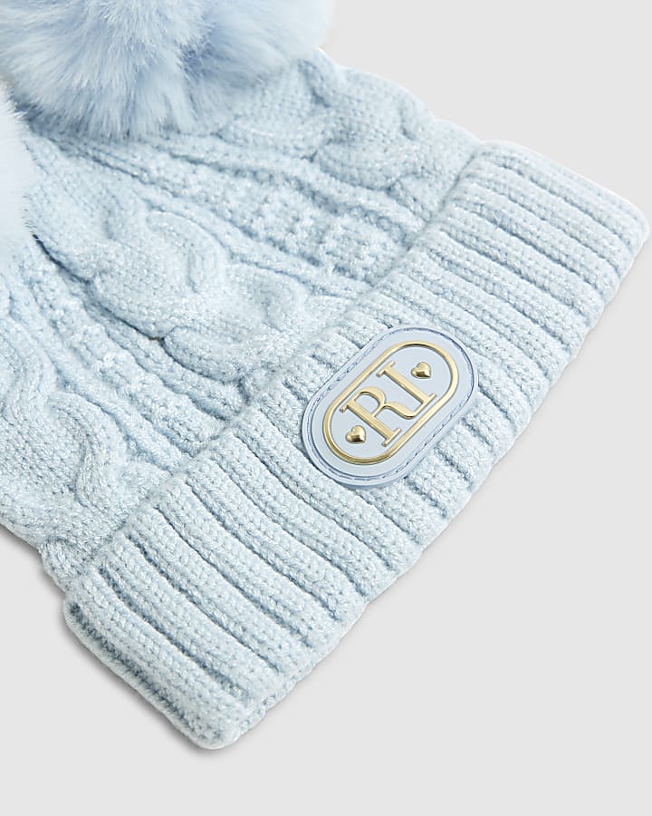 Baby Boys Blue Beanie Bundle 3 Piece Set
