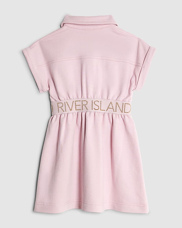 Mini Girls Pink RI Waistband Dress