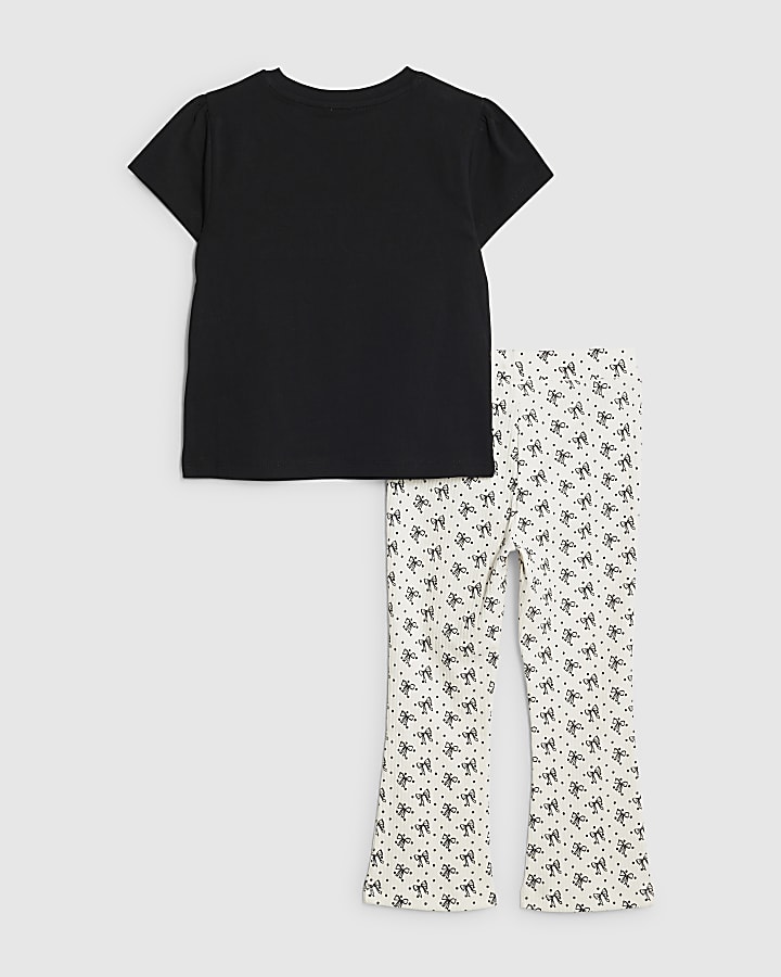 Mini Girls Black Cute T-Shirt Set