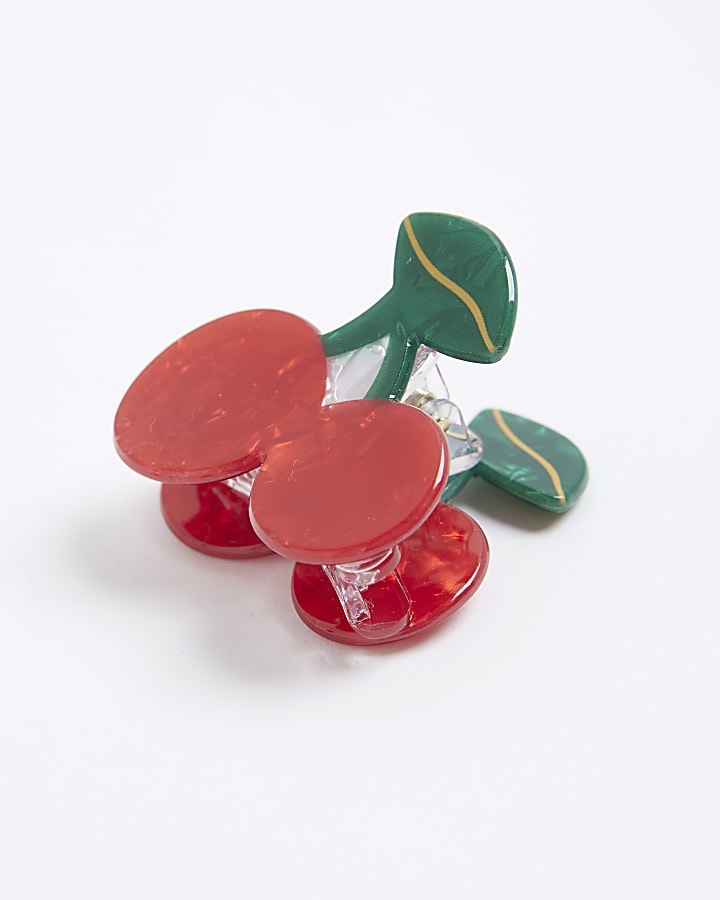 Girls Red Cherry Claw Hair Clip