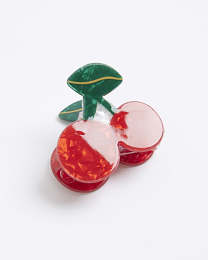 Girls Red Cherry Claw Hair Clip