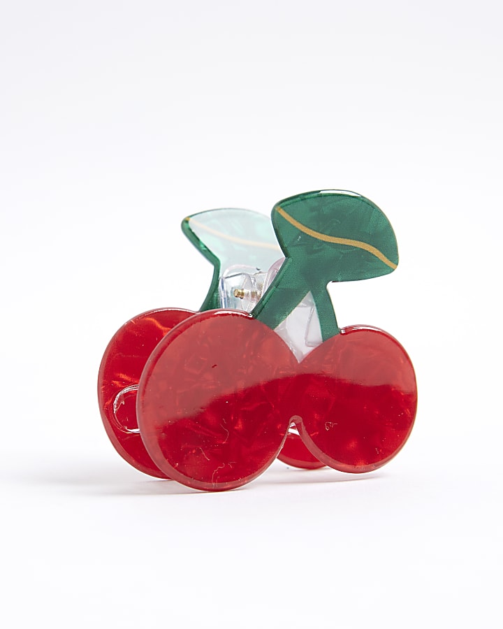 Girls Red Cherry Claw Hair Clip