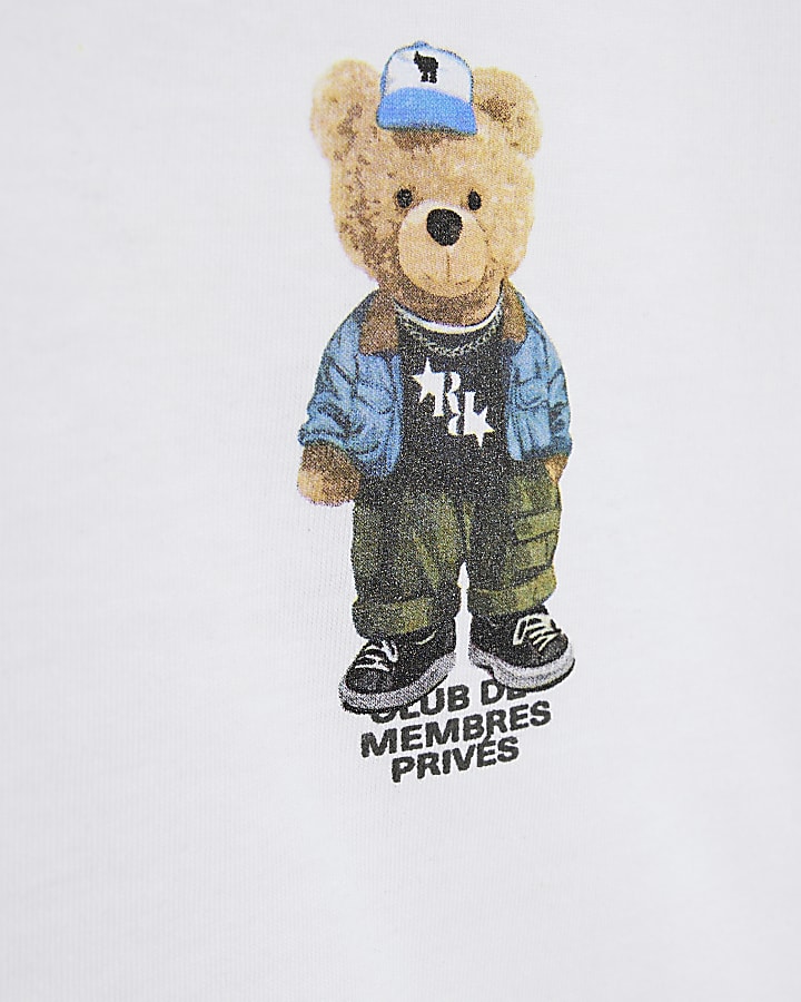 Boys White Palais Dept Bear T-Shirt
