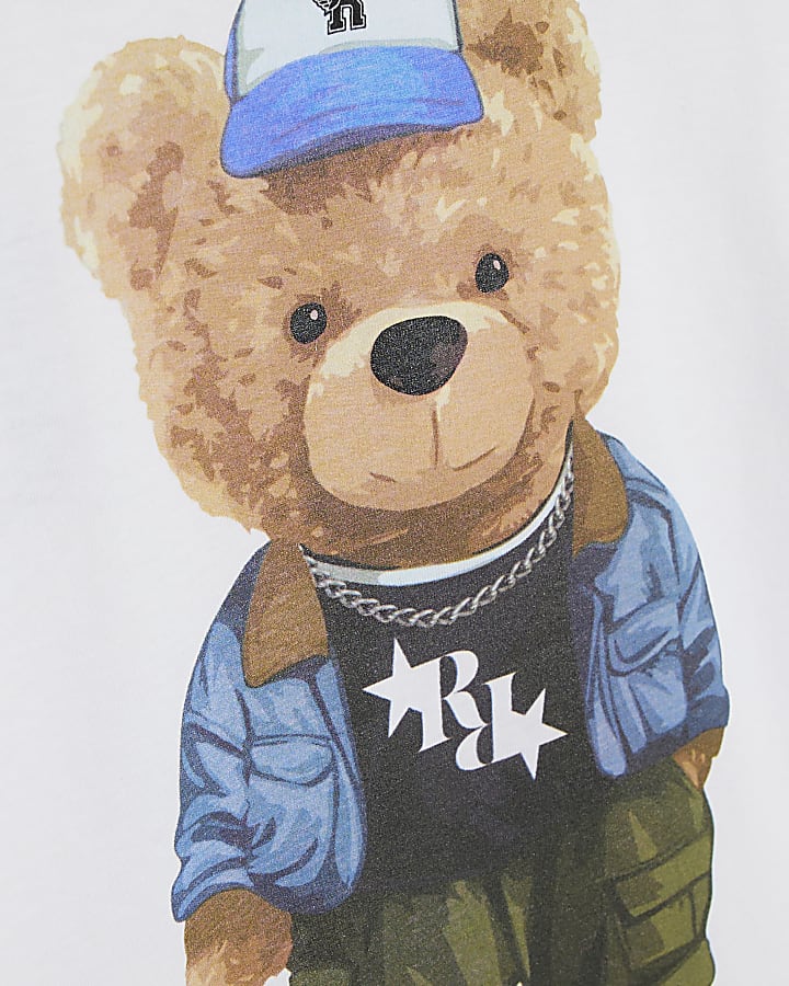 Boys White Palais Dept Bear T-Shirt