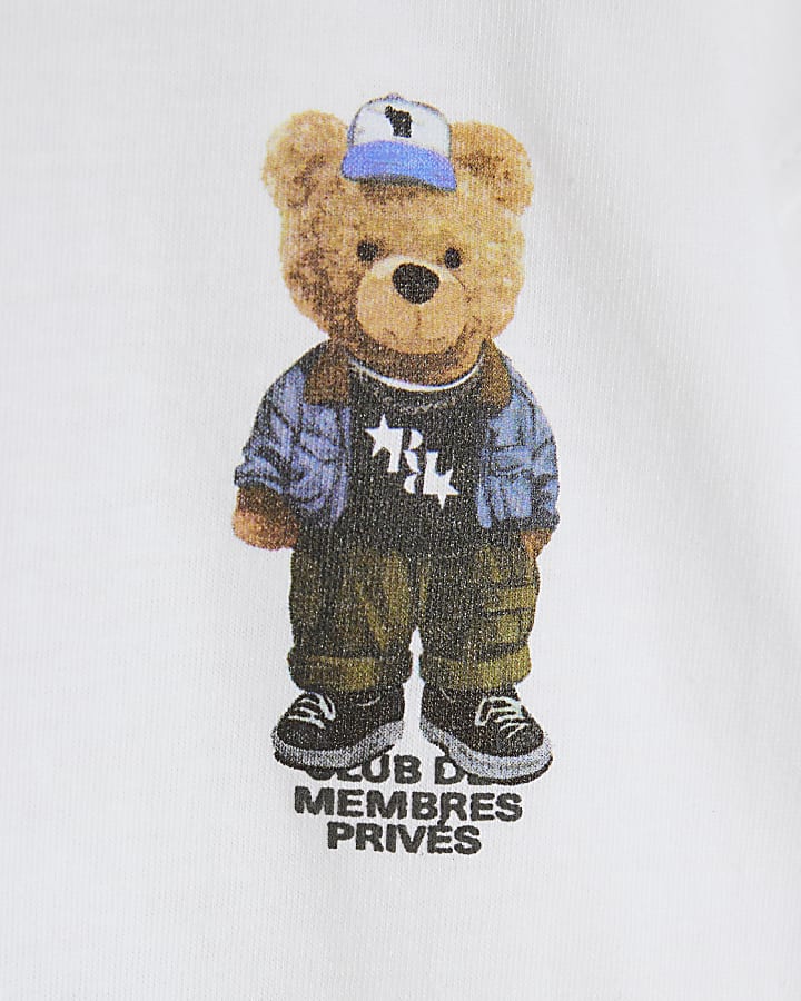 Mini Boys White Palais Dept Bear T-Shirt