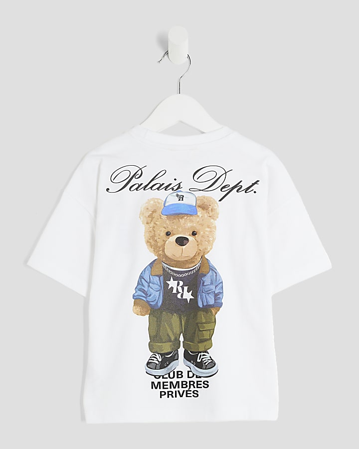 Mini Boys White Palais Dept Bear T-Shirt