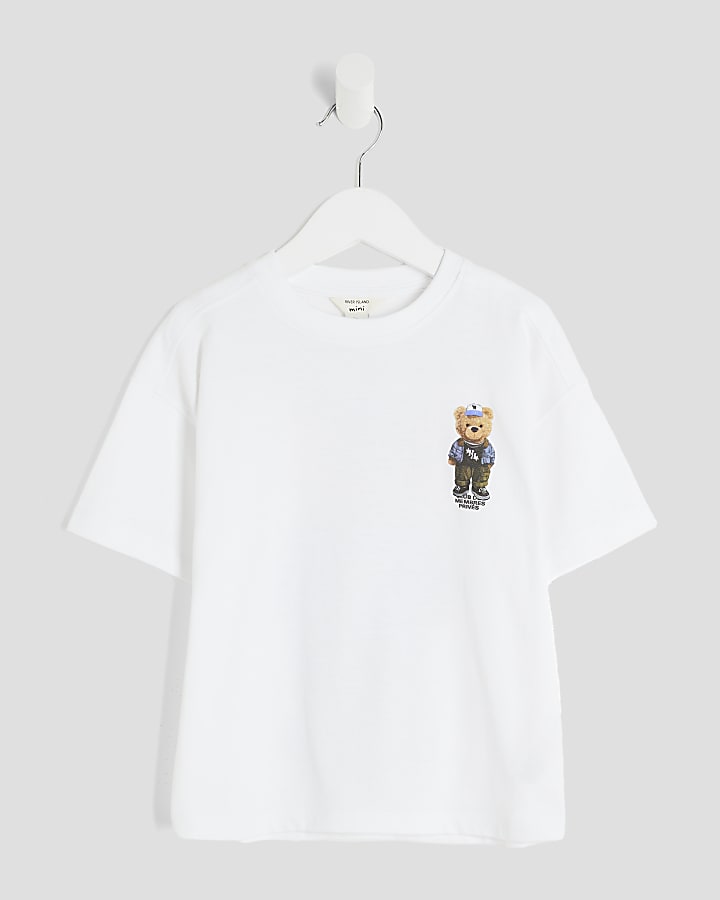 Mini Boys White Palais Dept Bear T-Shirt