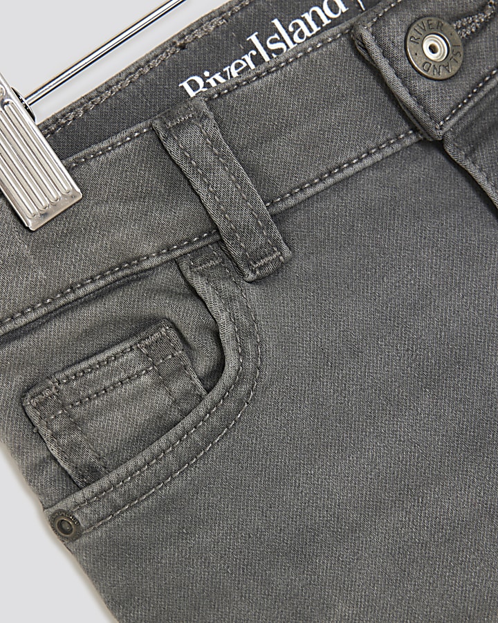 Mini Boys Grey Stretch Tapered Jeans