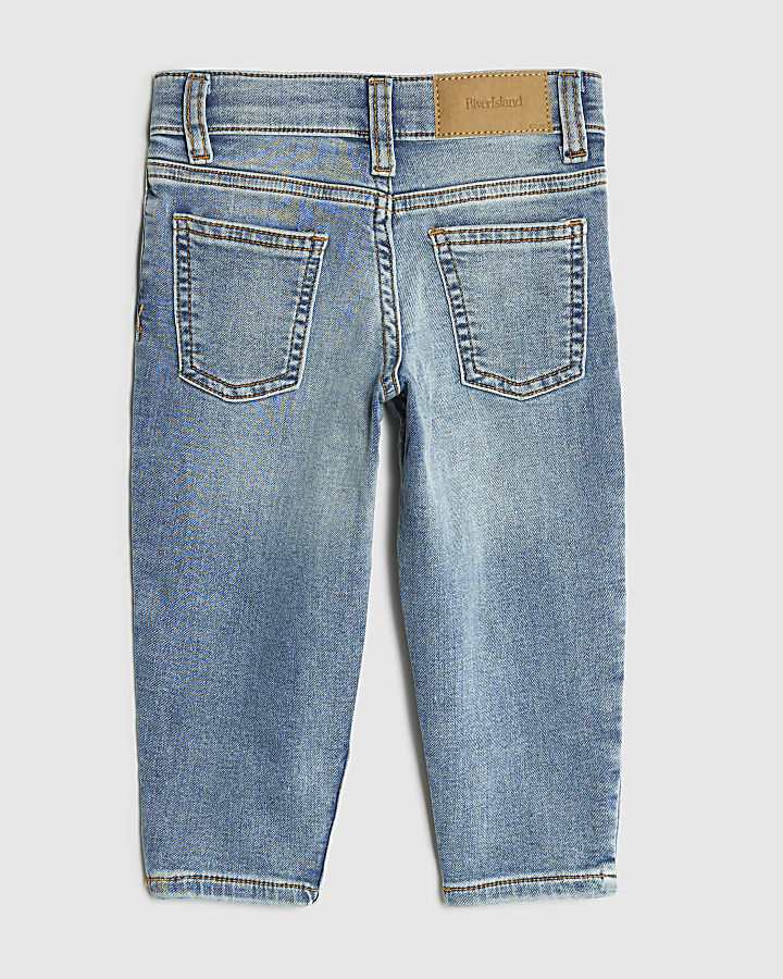Mini Boys Blue Stretch Tapered Fit Jeans