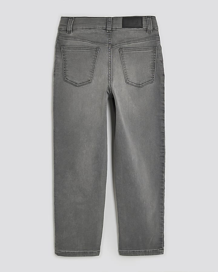 Boys Grey Stretch Tapered Jeans