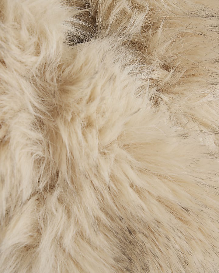Girls Black Faux Fur Biker Jacket