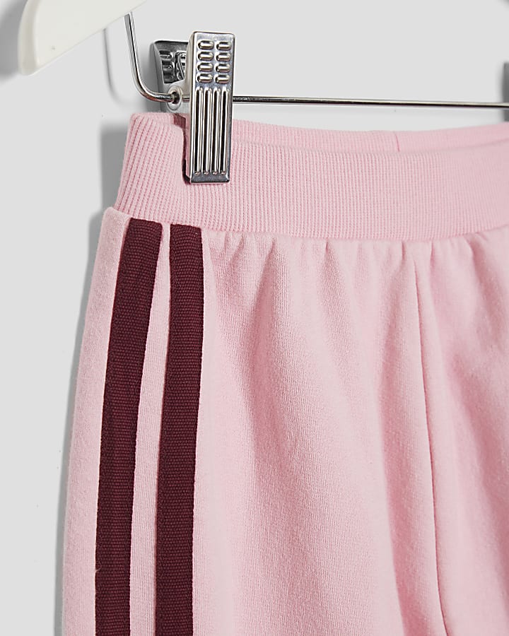 Mini Girls Pink Frilled Taped Tracksuit Set
