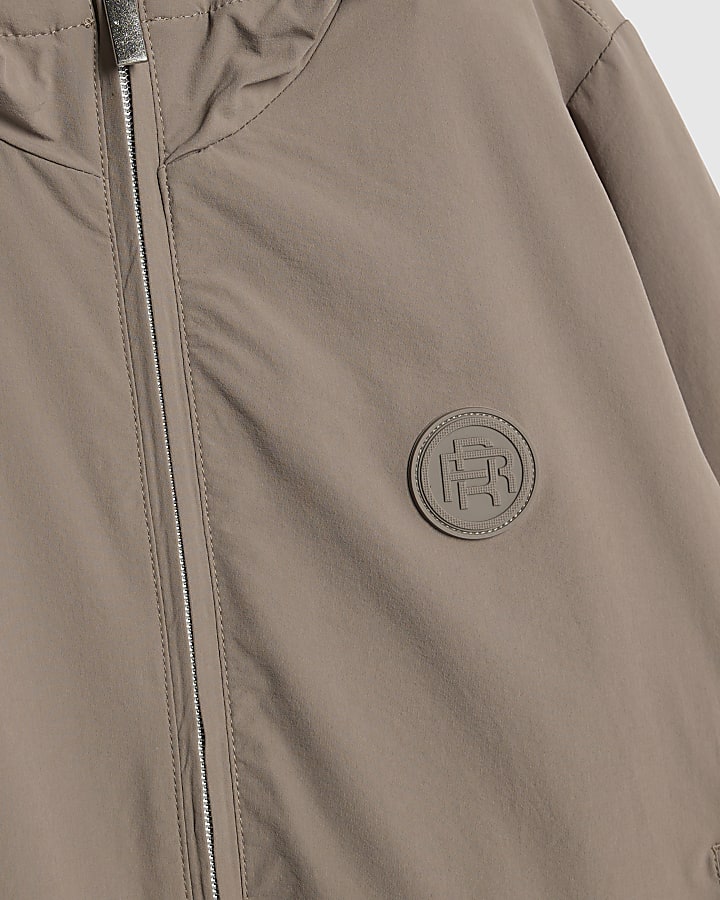 Boys Beige RI Hooded Jacket