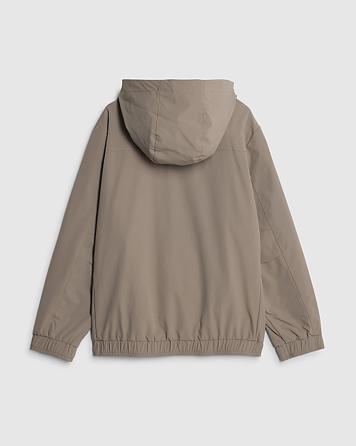 Boys Beige RI Hooded Jacket