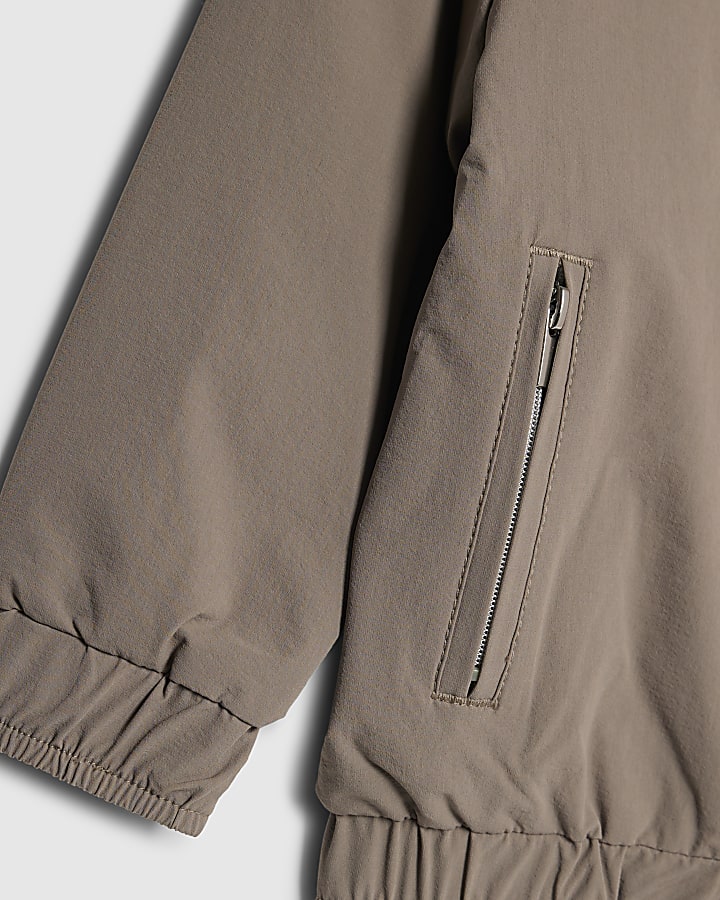 Mini Boys Beige RI Hooded Jacket