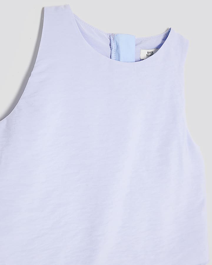 Girls Purple Tiered Playsuit