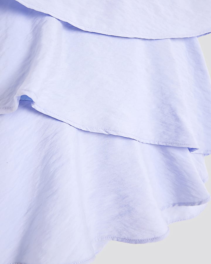 Girls Purple Tiered Playsuit