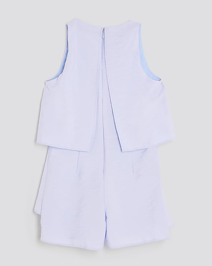 Girls Purple Tiered Playsuit