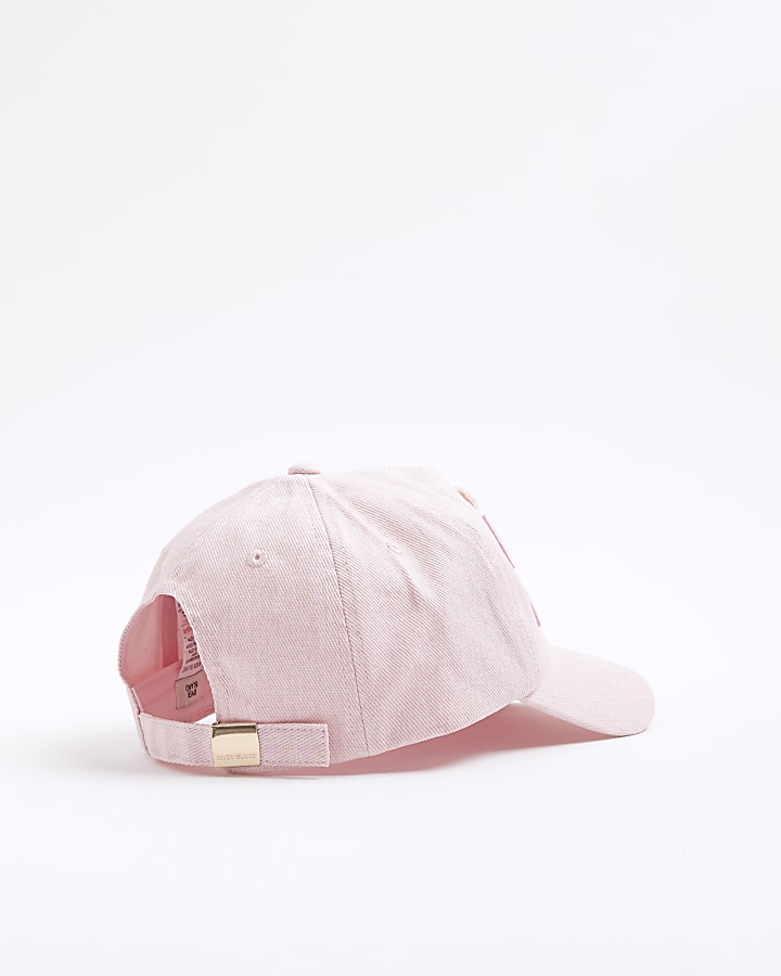 Girls Pink Embellished Cherry Cap