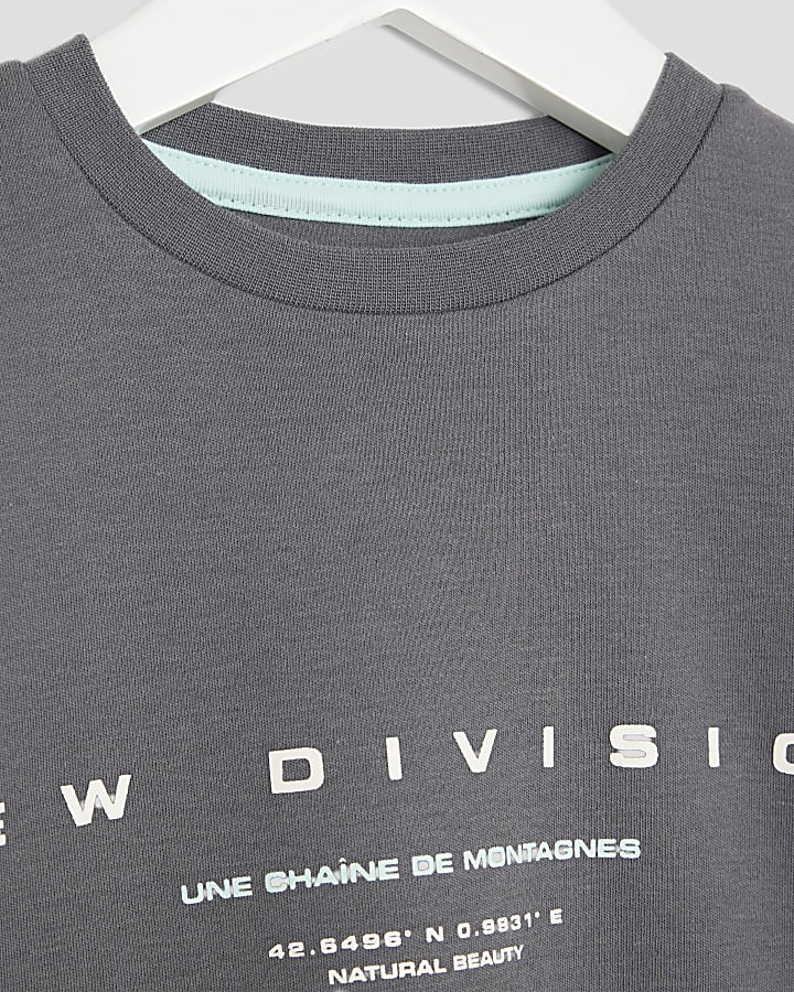 Mini Boys Grey New Division Glitch T-Shirt