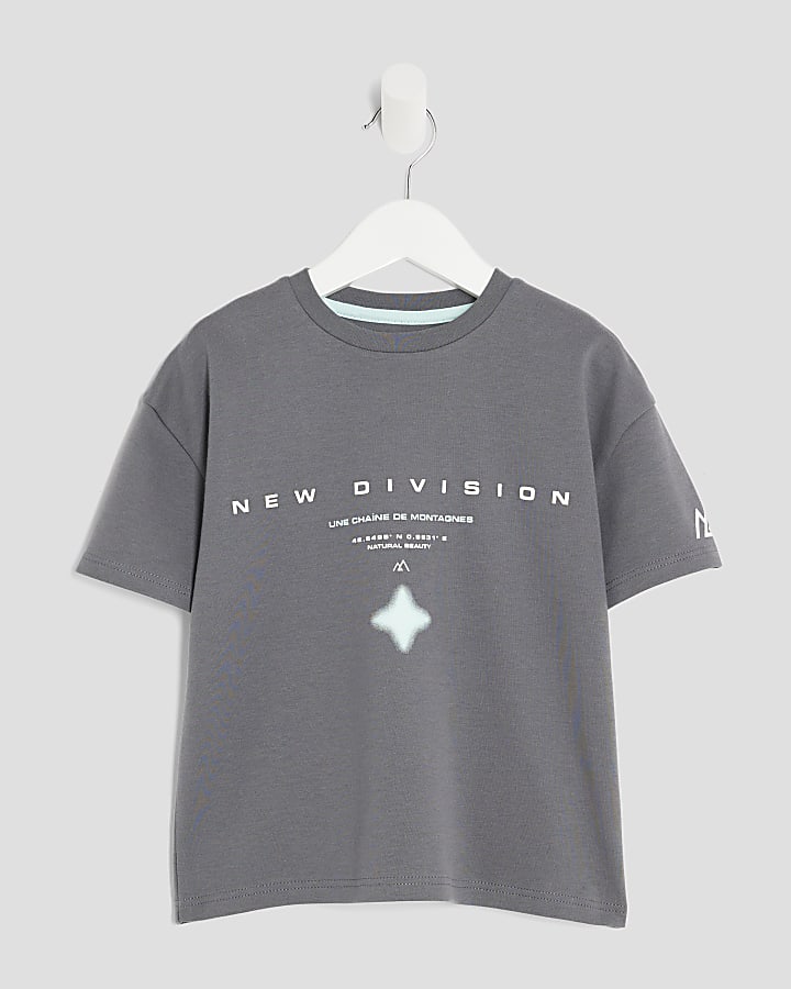 Mini Boys Grey New Division Glitch T-Shirt